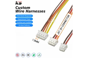 1.5mm Pitch Connector Custom Jst Extension Zh Zhr Connector De 2 3 4 5 6 7 8 10 13 Pin White Female Wire Harness Cable Assembly
