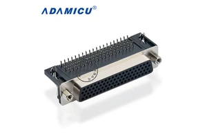 Female Stamped Brass Contacts Right Angle PCB Mounting Bracket Miniature 78 Pin Connector 2A Rated Current for Wire Connections