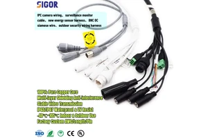 CCTV Camera Sensor Wiring Harness Cable IP66 Rated Pure Copper Conductor ISO9001 for for Electronic Video Monitoring