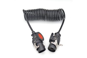 High Quality Retractable Coiled ABS EBS Trailer Link Cable 7 Pin Way Electrical Spring Cable