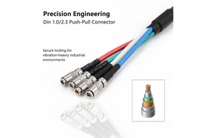 CoaXPress CXP-12 Cable Din 1.0/2.3 to BNC 4-Channel Industrial Imaging High Data Transmission Line for Machine Vision Camera