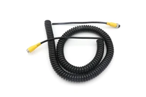4 Pin GX12 CCTV Waterproof Spiral  Extension Cable for Trailer Truck Car Rearview Camera