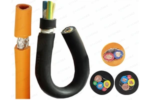 TPU Electric Vehicle Cable 3x6mm 5x6mm, 3pin 5pin EV Charging Station Cable Wiring for EV Charger Pile