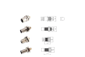 New Products Male Female Brass Waterproof M5 M8M12 3 4 Pin IP67 Rear Panel Mount Solder Socket Automotive Connectors