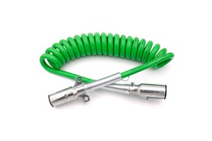 Trailer Spiral Cable Connector 7 Way Coiled Cord ABS Electrical Power Coil Heavy Duty Cable Power Wire for Semi Trucks Tractors