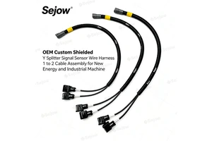 OEM Custom Shielded Y Splitter Signal Sensor Wire Harness 1 to 2 Cable Assembly for New Energy and Industrial Machine
