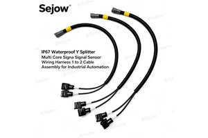IP67 Waterproof Y Splitter Multi Core Signal Sensor Wiring Harness 1 To 2 Cable Assembly For Industrial Automation