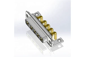 Angled Panel Mount Connectors with Solder Pins 5W5 Power D Sub Sockets Durable Panel Mount Connectors