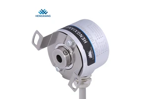HENGXIANG 38mm Compact Incremental Encoder DC5V/12-24V Max 2500PPR IP65 TTL/HTL/OC Output 1M Wire Length Radial/Axial Cable
