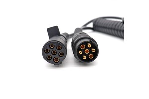 7 Pin Trailer Adapter Coil Cable 24N ISO1185 to 12N ISO1724 Semi Trailer Adaptor Coil Connection Cable