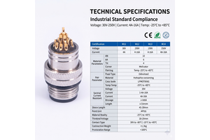 M12 Circular Connector Waterproof IP67 a Code Male Female Connector for Industrial Use