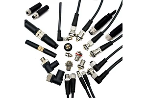 Sensor Cable 8 Pin M12 Connector Male / Female Right Angle IP67 Waterproof M8 Cable