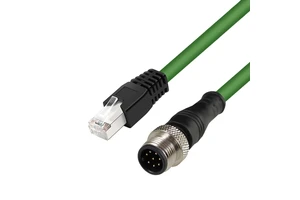 IP67 M12 8P Male to RJ45 Shielded Waterproof PVC Housing Cat5e Industrial Camera Signal Cable