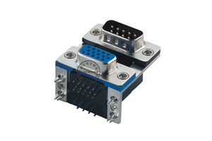 Industrial D-Sub Connector 90 Degree Curved Pin Male RS232 Serial Port DR9T 9Core Copper Contacts Black for Industrial Equipment