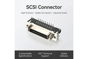 50-Pin Female SCSI Connector Vertical DIP Socket with 1.27mm Pitch for PCB