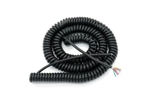 Custom Coiled Spiral Cable Wire 2 3 4 5 6 7 8 Core PUR Spiral Curly Power Signal Cable