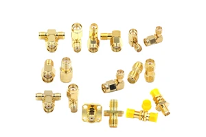 High Quality RF Coaxial Adaptor for SMD Connector Male to Female Gold Plated Straight Tee Triple Elbow Made of Durable Brass