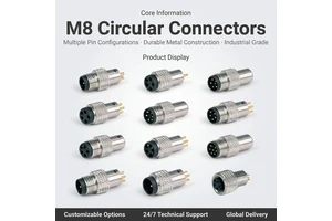 Male M8 Shielded Ip67K Waterproof Underwater Connector with 3P 4P 6P Pins Brass Contacts Rated Current 5A Conector