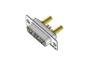 30 Amp Female 7w2 Gold Contact Zinc Alloy Housing IP67 Rated 230V Power VGA Type Connector with 180 Degree PCB