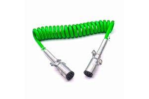 7 Way Trailer Plug ABS Cable Wire 7Pin Semi Trailer Electric Coiled Extension Cable Cord for 12V Truck Light Power Link