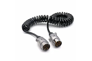 Trailer Spiral Cable Connector 7 Way Power Wire Cord ABS EBS Electrical Coil Heavy Duty Cable for Semi Trucks Tractors