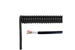 High Temperature Resistant 3 4 5 6 7 Core 0.75mm 1mm 4mm Spring Coiled Shield Electrical Wire Flexible Spiral Coiled Cable Wire