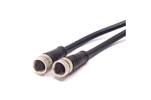 Double Ended M8 3-Pin Female Connector Sensor Cable with PVC Black 1M IP67 Rated Automotive Use 3A