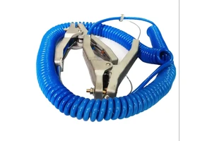 Heavy Duty Static Grounding Clamp Earthing Clamps Bounding Earth Clamp with Green Blue Coil Cable