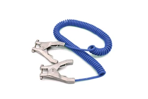 Heavy Duty Grounding Bonding Anti Static Earthing Clamp 2\3 Pins  with Coil Spiral Cable