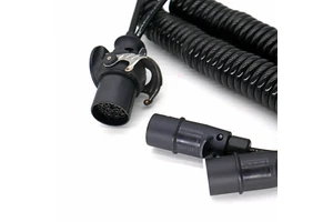 15P 24V 2x Electric Towing Trailer Spiral Cable 2x 7P Coiled Extension Cable