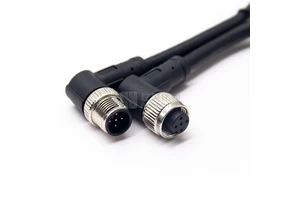 M12 Cable 90 Degree Flylead: 5-pin Plug with 10 M 5 X 0. 4 Pin Type a Sensor Cable