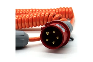 Manufacturer Cee Coil Cable 16a 32a 63a Single Three Phase Male to Female Spiral Power Adapter Cord