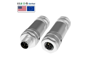 M12 Sensor L Code Circular Assembly Field Installation Wiring Welding Cable Male Female Waterproof Plug M12 Connector 5 Pin