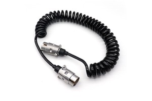 7 Pin Trailer Spiral 7-Way Cable Connector ABS Power Electrical Coiled Cord for RV Caravan Brake Systems