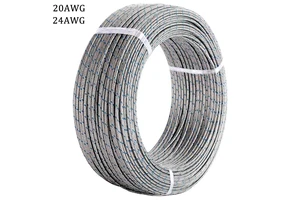 Type K/J 24awg 20awg Fiberglass and Stainless Steel Mesh Thermocouple Temperature Sensor Extension Wire/cable