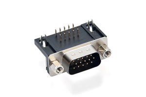 90-Degree Curved Needle Male Connector Black DR9T 15Pin RS232 Serial Port Copper Contact for PCB Application