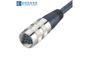 OEM Waterproof IP67 M16 Connector Cable 2/19 Pins Straight/Angled Moulded Plug Leads (PVC/PUR) Robotic Sensor Connector Cable