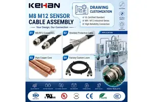 UL Certified M8 M12 Connector Cable Assembly For Sensor Actuator Connection