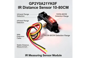FYX Stock GP2Y0A21YK0F Infrared Distance Sensor 10CM-80CM IR Measuring Module Range Detection Sensor With Cable