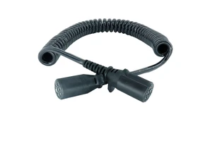 7P 24V Trailer Suzi Lead Coil Cable N Type Flex Electric 7 Pin Pole Spiral Curly Cable with Plastic Plug for Semi Truck Volvo