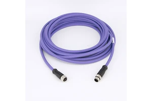 M12 IP67 Ethernet Cable with 8P Male to RJ45 Waterproof Connector Copper Conductor and PVC Insulation IP67 Protection
