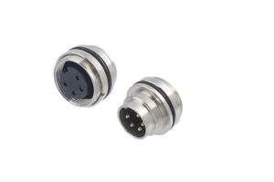 M16 Aviation Plug Front Panel Mount Brass Housing IP67 Solder Socket 4P Male Female Thread Circular Connector