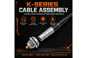 IP68 K Series Connector Cable Assembly FGG EGG Waterproof Circular Plug 2-26 Pin Custom Length For Industrial Sensor Probe