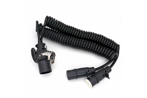 Trailer Electric Coil Spiral Cable Adapter 15 Pin to 2 X 7 Pin 24V for HGV Volvo Scania Tractor