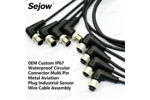 OEM Custom IP67 Waterproof Circular Connector Multi Pin Metal Aviation Plug Industrial Sensor Wire Cable Assembly