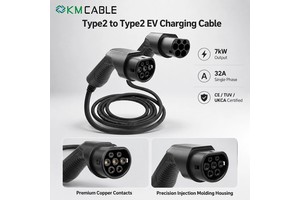 New Type 2 Portable EV Charging Cable 32A 7kW Adjustable IP67 TPU Sheath CE Certified Retail Packed for Online Sellers