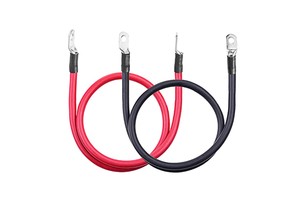 Car Battery Inverter Cables 3AWG 25mm2 12V Black Red Auto Battery Leads with Ring Terminal Copper Wire Auto Battery Cable