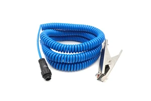 Heavy Duty Anti Static C Clamp with Spiral Cable, Static Earthing Grounding Bonding Clamp Coil Cable