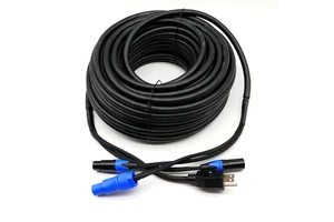 Wholesale Powercon to US EU UK Plug Power XLR DMX Combo Cable 3\5\15 ft Signal Power Con Comb Cable for Stage Lighting