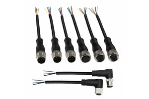 Assembly 4 Wire Cable for M12 Connector M12 Cable 3 4 5 6 8 12 17 Pin a Code Male Female Right Angle Waterproof Sensor Cable